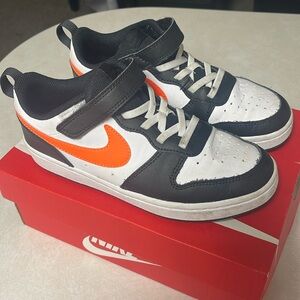 Nike Burroughs Low Orange and Black Size 2Y